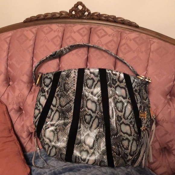 Aimee Kestenberg Tuscany Hobo.Real leather& suede Faux snakeskin embossed🤗 - Picture 4 of 15
